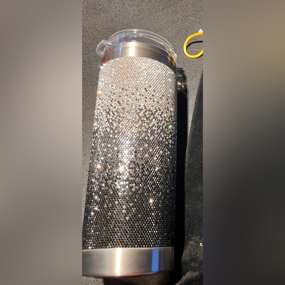 Jacqueline Kent- Silver and Black Rhinestone Tumbler